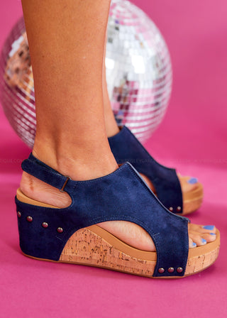 Carley Wedges by Corkys - Navy Suede