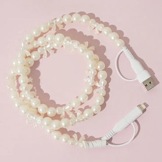 4-In-1 Beaded Charging Cable - Pearl