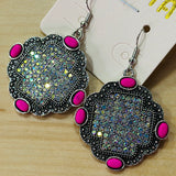 Hadley Western Medallion Earrings - Fuchsia