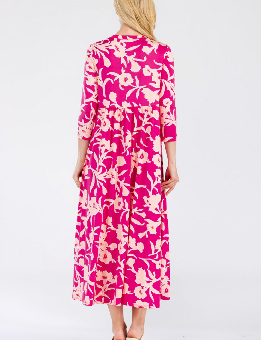 Floral Print Asymmetric Tiered Midi-Dress