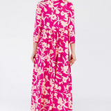 Floral Print Asymmetric Tiered Midi-Dress