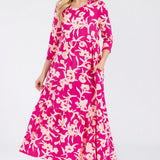 Floral Print Asymmetric Tiered Midi-Dress