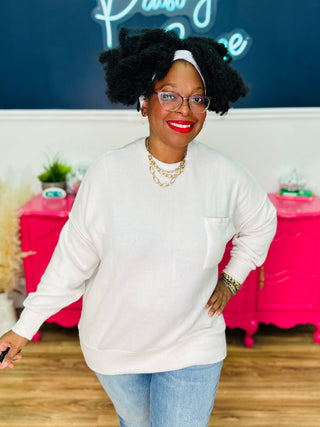 Lori Drop Shoulder Oversized Sweater - Sand Beige