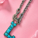 Turquoise Howlite Initial Necklace
