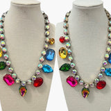 ATG Multi Shape Crystal Drop Charms on AB Crystal Necklaces  #107 - Preorder
