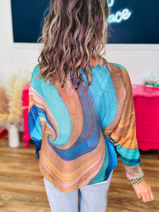 Sun & Sea Swirl Knit Top