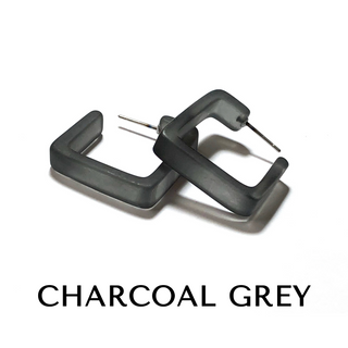 Square Frosted Lucite Hoop Earrings