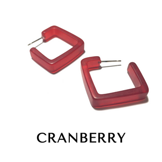 Square Frosted Lucite Hoop Earrings