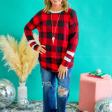 Checkered Cheer Top - Red