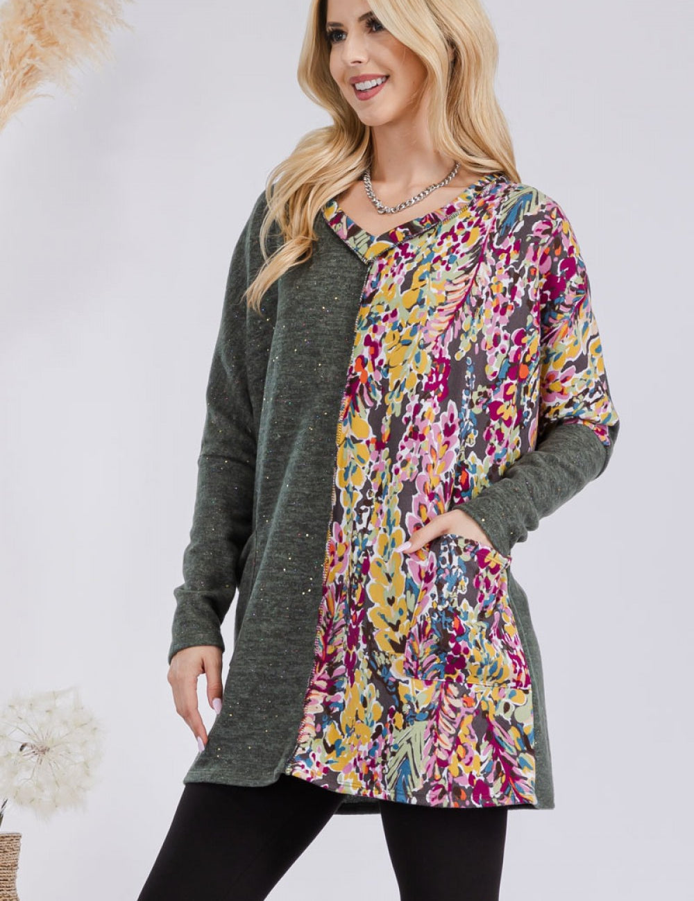 Reversed Overlock V-Neck Top