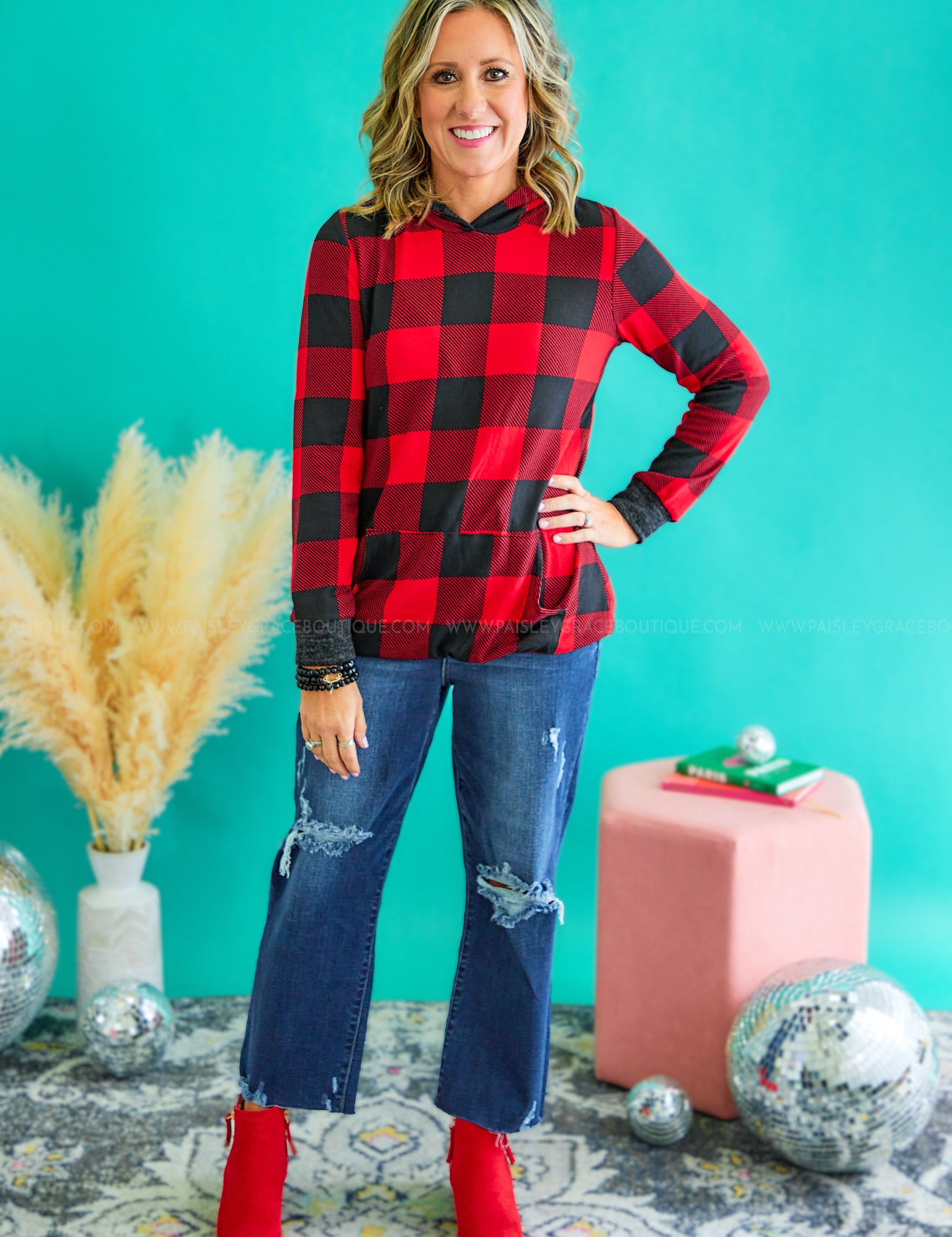Signature Move Top - Red Plaid* LAST ONES FINAL SALE *