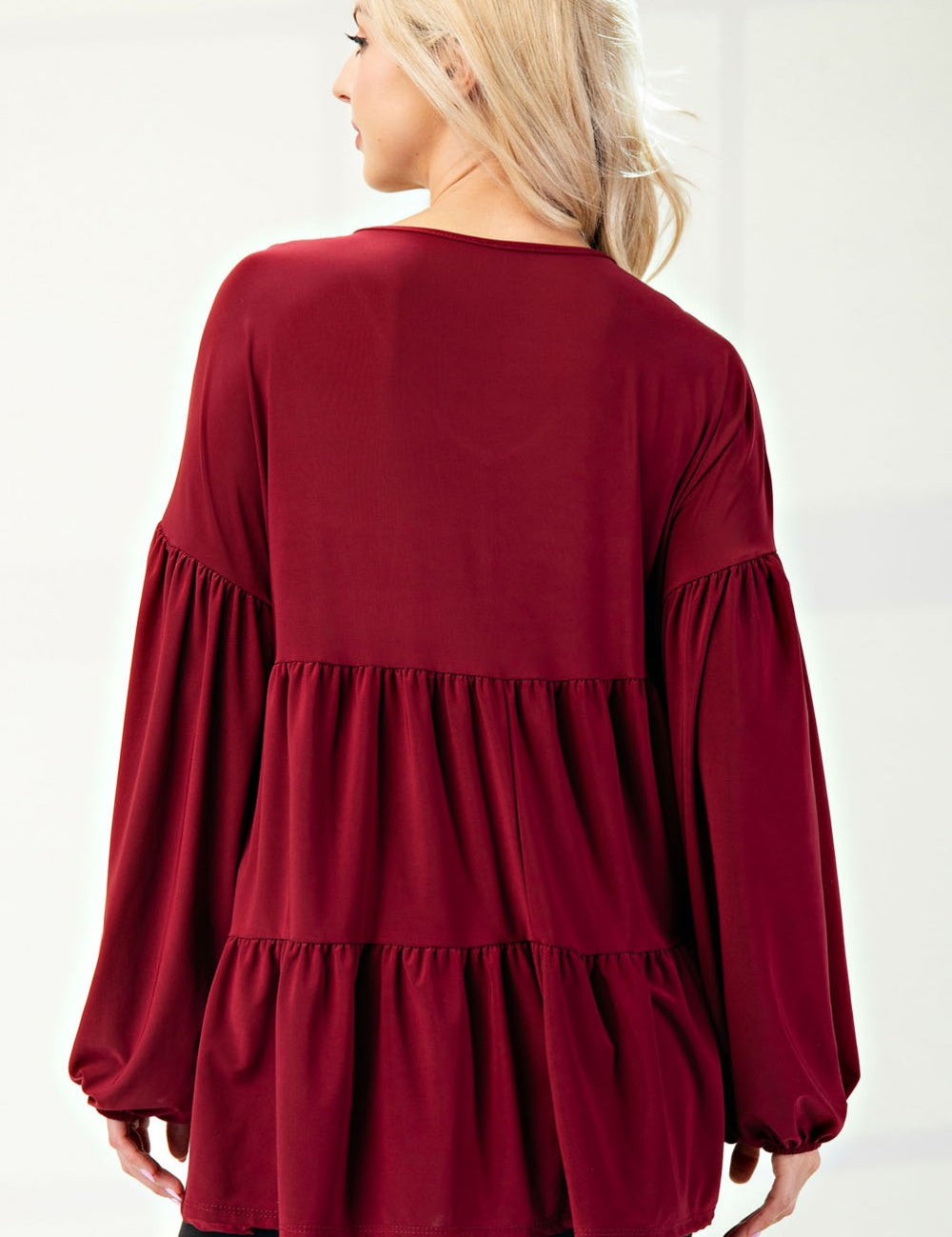 V-Neck Wrinkle Free Brushed Bulgary Top - 2 Colors