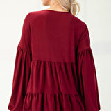 V-Neck Wrinkle Free Brushed Bulgary Top - 2 Colors