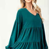 V-Neck Wrinkle Free Brushed Bulgary Top - 2 Colors
