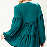 V-Neck Wrinkle Free Brushed Bulgary Top - 2 Colors