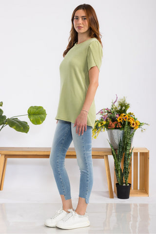 Urban Rib Top With Tulip Sleeves - 3 Colors