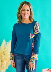 Flair For Fabulous Top - Teal - FINAL SALE