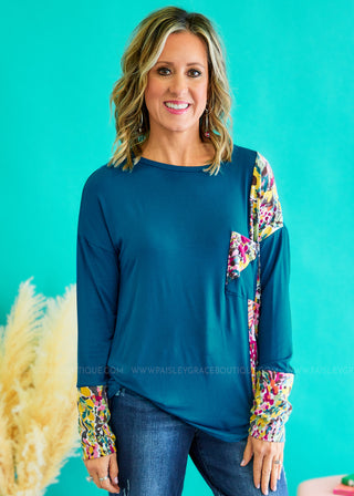 Flair For Fabulous Top - Teal - FINAL SALE