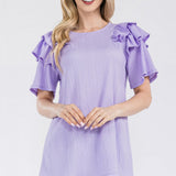 Top With Ruffle Layered Shoulder Sleeves - 2 Colors* FINAL SALE *