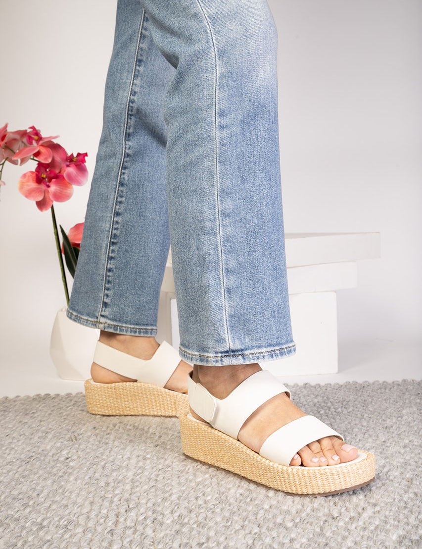 Heatwave Wedge Sandals - White by Corkys - PREORDER