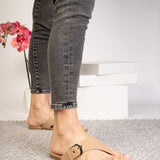 What's The Gossip Sandals - Camel Patent by Corkys