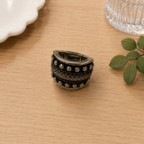 Woven Bubble Silver Stretch Ring