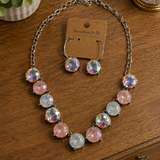 Mila Blush Crystal Necklace & Earrings