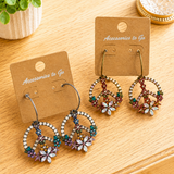 Shay Flower Crystal Peace Earrings - 2 Styles
