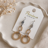 Aurelia Two Tone Drop Earrings