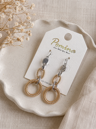 Aurelia Two Tone Drop Earrings