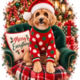 PGB Studio™ Custom Christmas Cozy Chair Tee  -  ONE PET - SE example artwork