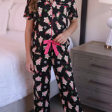 PREORDER- Merry Bow Christmas Treat Girls Ruffle Pajama Set