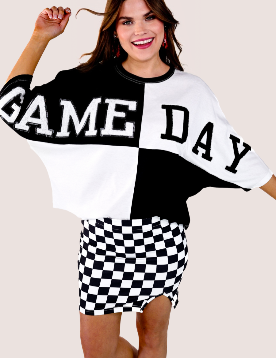 PREORDER- Huddle Up Color Block Top- Black