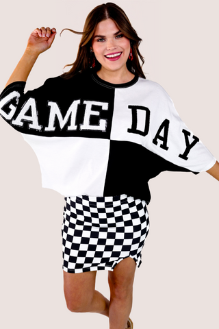 Huddle Up Color Block Top, Black - FINAL SALE