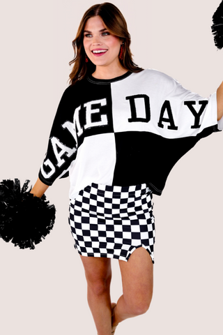 Huddle Up Color Block Top, Black - FINAL SALE