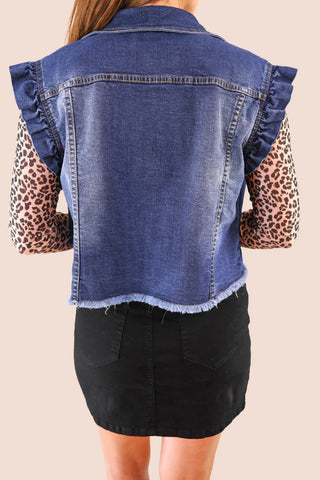 Jordan Ruffle Denim Vest - Dark Denim