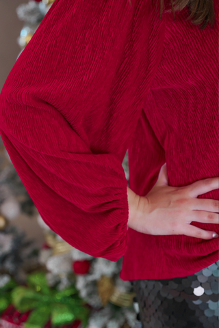 PREORDER - Marilee Pleated Velvet Top