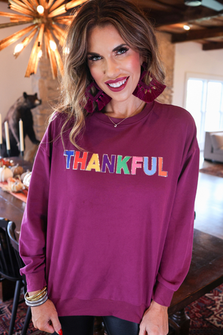 PREORDER - Thankful Sequin Sweatshirt