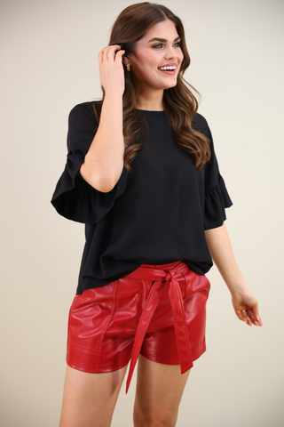 Rebecca Ruffle Sleeve Top - PREORDER