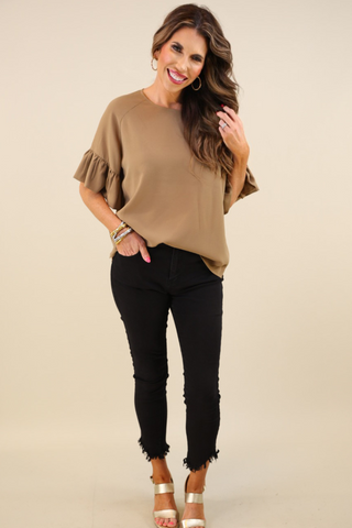 Rebecca Ruffle Sleeve Top - PREORDER