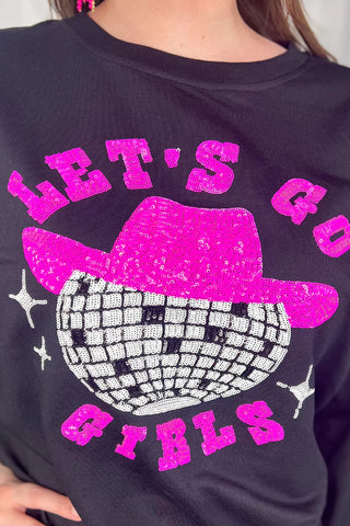 Let's Go Girls Sequin Patch Sweatshirt *Final Sale*