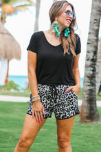 Load image into Gallery viewer, Side Hustle Leopard Drawstring Everyday Shorts
