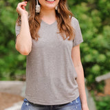 Jess Lea Basic Tee- Heathered Grey