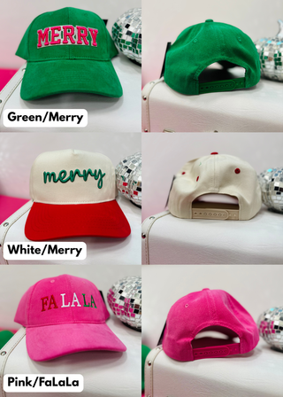 Holiday Cheer Baseball Caps - 3 Styles