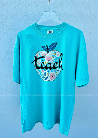 Teacher Apple Graphic Tee - Comfort Colors Long or Short Sleeve