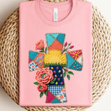 Stitch Cross & Flowers SoftPrint Tee