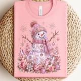 Pink Crystal Snowman Boujee Tee
