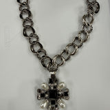 ATG Silver Pearl Cross Necklace  #110 - Preorder