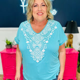 Effortless Style Top - Aqua - LAST ONES FINAL SALE