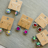 Lilia Flower Crystal Earrings - 5 Colors